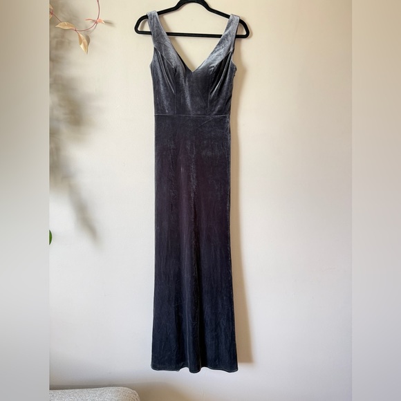 Revelry Dakota velvet maxi special occasion bridesmaid dress 0 - Picture 4 of 13